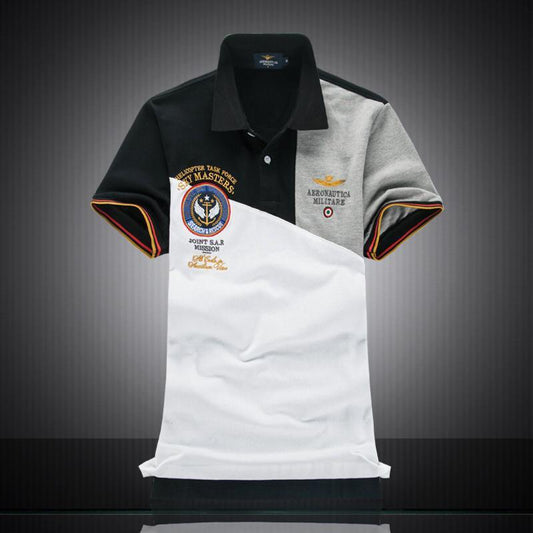 Aeronautica Helicopter Task Force Short Sleeve Shirt Polo-Gry - Obeezi