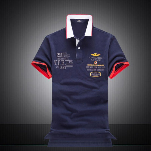 Aeronautica Militare Extension Tactical Short Sleeve Shirt Polo-Blue - Obeezi