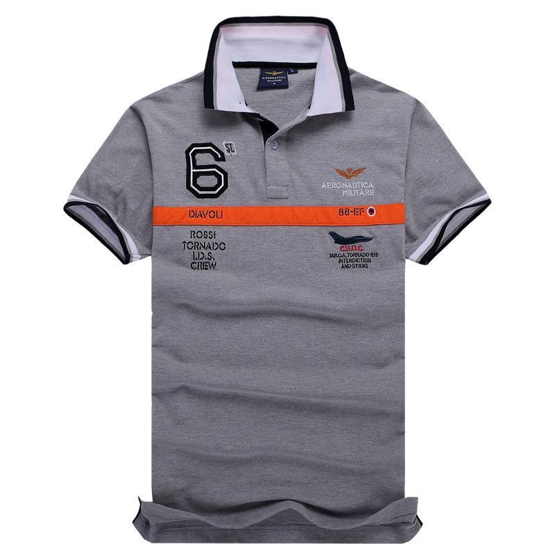Aeronautica Millitare Rossi Tornado Ash Shortsleeve Polo - Obeezi