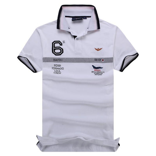 Aeronautica Millitare Rossi Tornado White Shortsleeve Polo - Obeezi