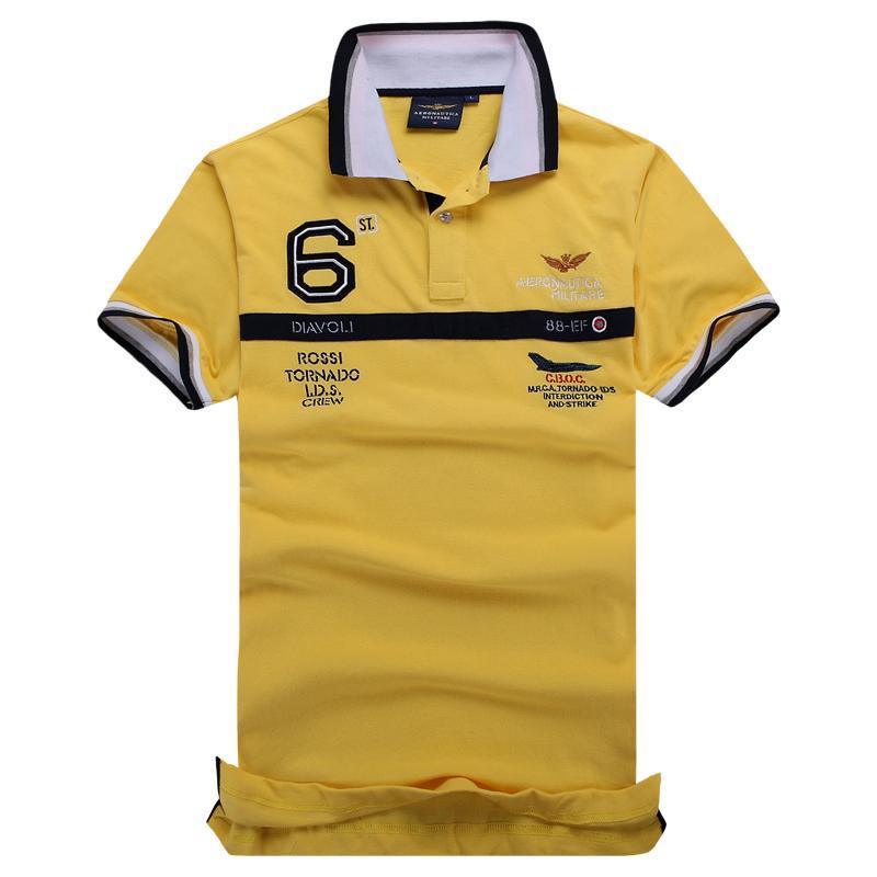 Aeronautica Millitare Rossi Tornado Yellow Shortsleeve Polo - Obeezi