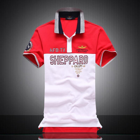 Aeronautica Sheppard Red and White Short Sleeve Shirt Polo - Obeezi