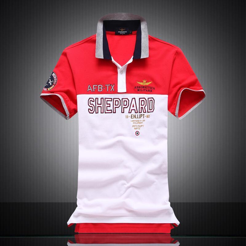 Aeronautica Sheppard Red and White Short Sleeve Shirt Polo - Obeezi