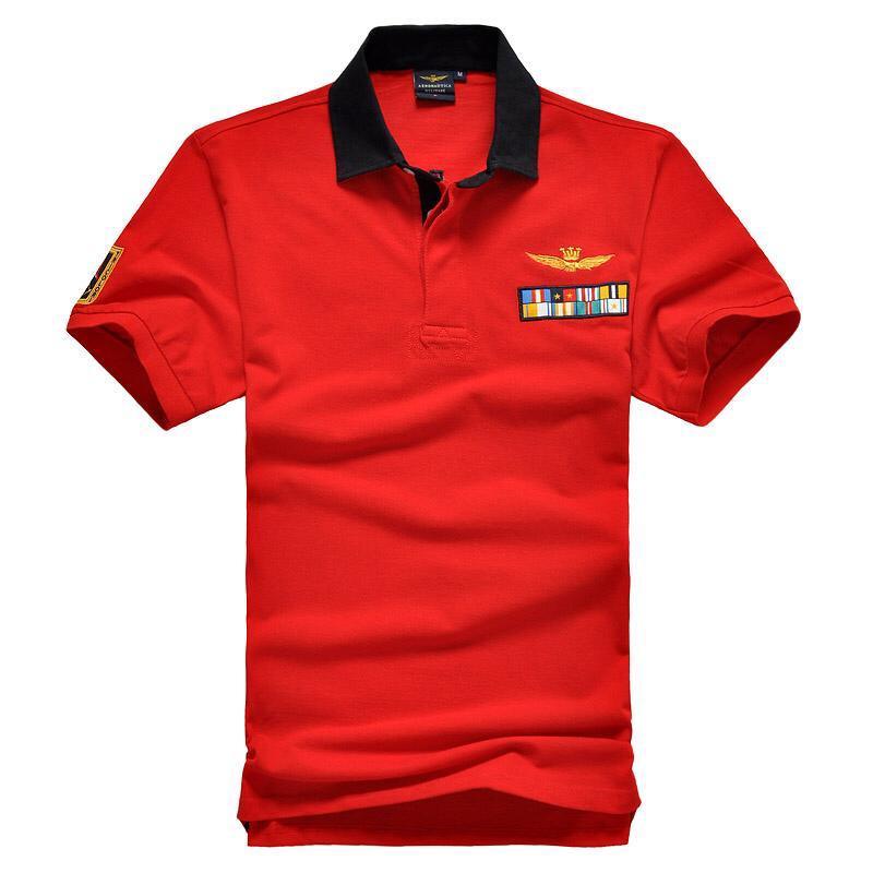 Aeronautical Polo Shirt Men's Short Sleeve With Rank Badge - Obeezi