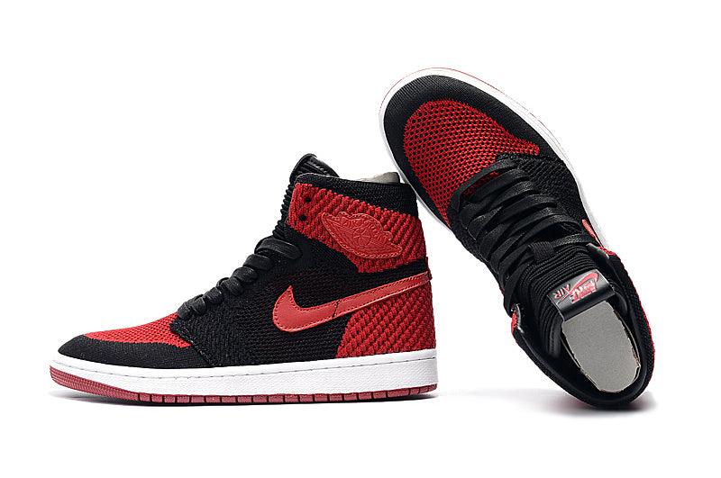 Air Jordan 1 Flyknit “Bred” Black/Varsity Red-White - Obeezi