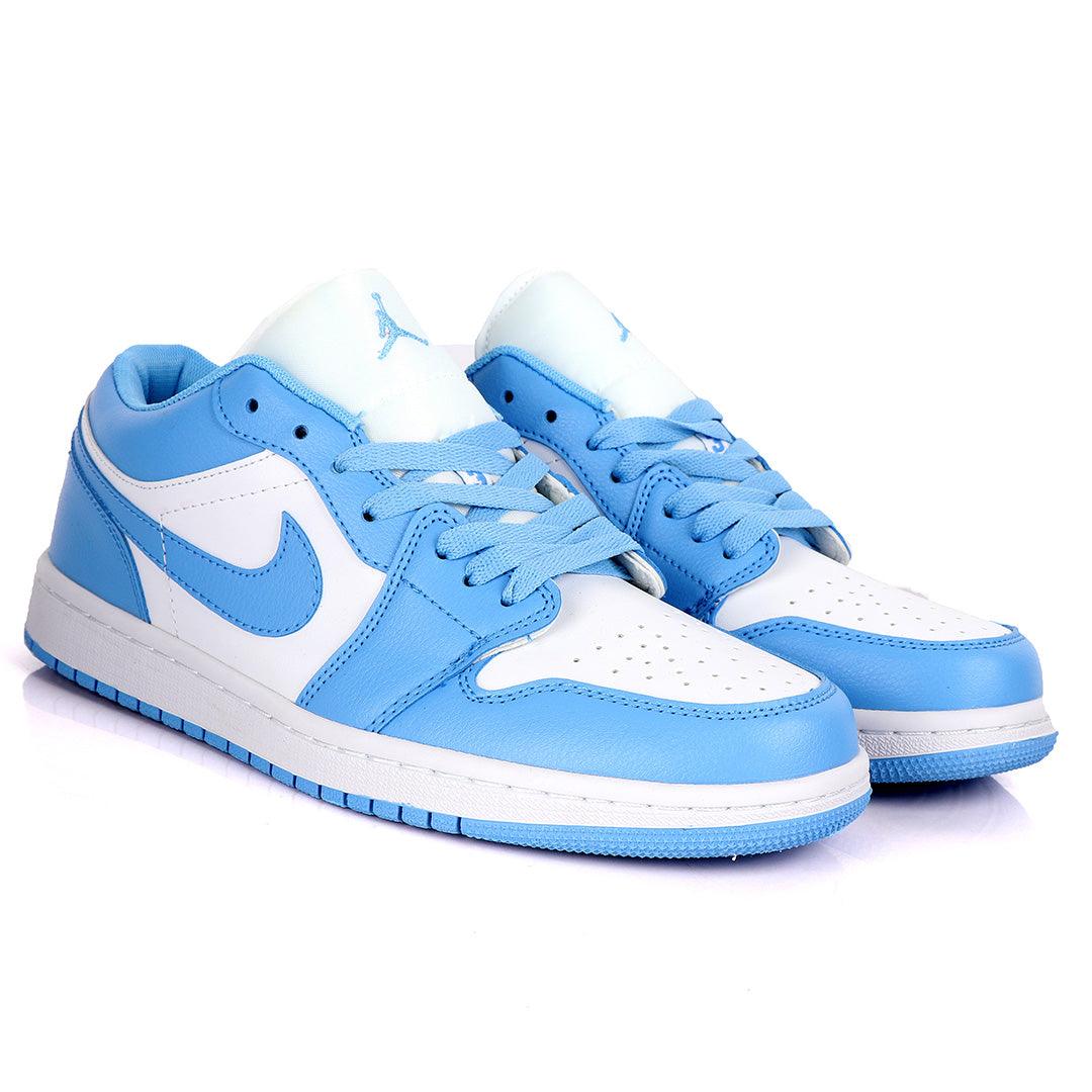 Air Jordan 1 Low SkyBlue And White Sneakers - Obeezi