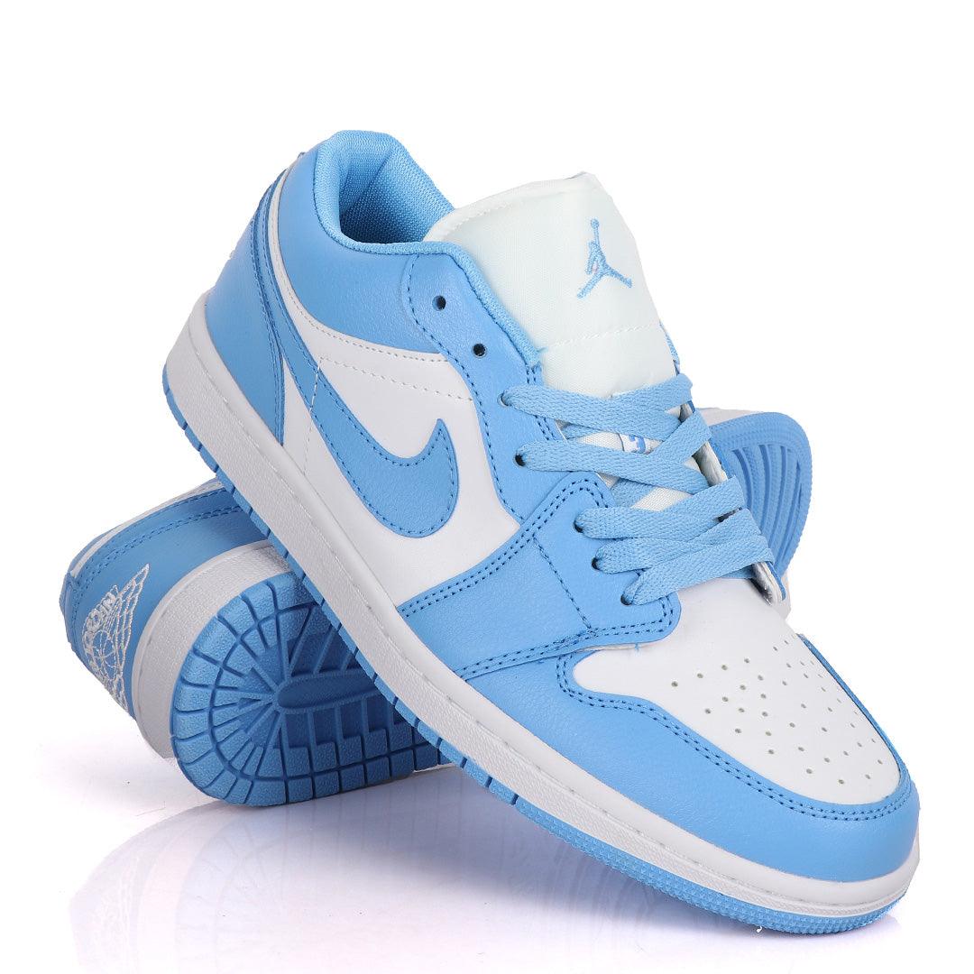 Air Jordan 1 Low SkyBlue And White Sneakers - Obeezi
