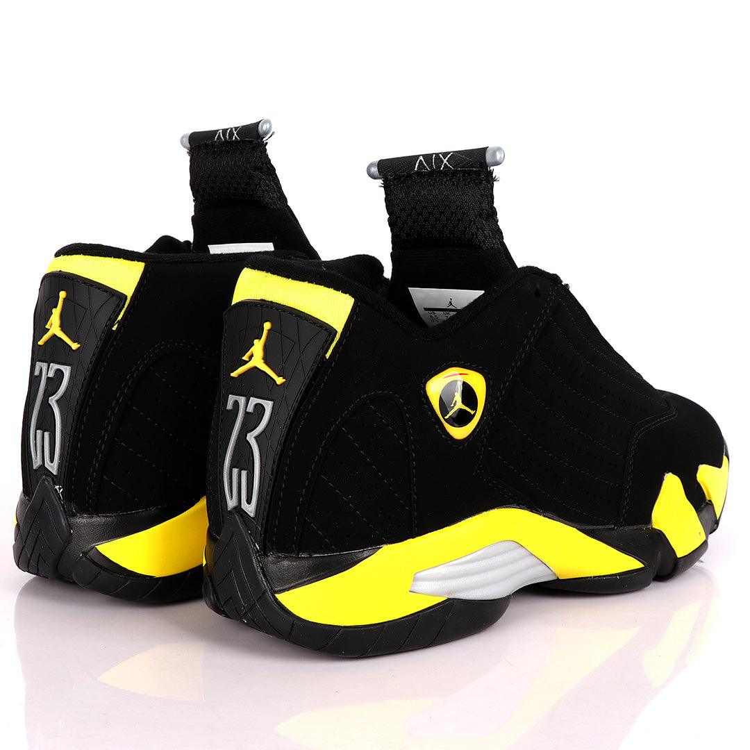 Air Jordan 14 Retro Black And Yellow Sneakers - Obeezi
