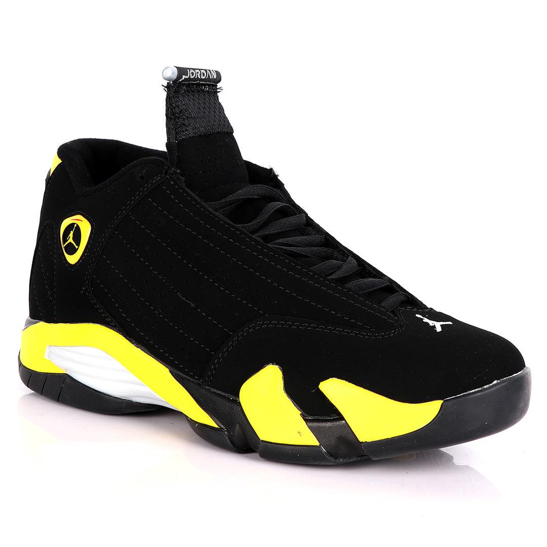 Air Jordan 14 Retro Black And Yellow Sneakers - Obeezi