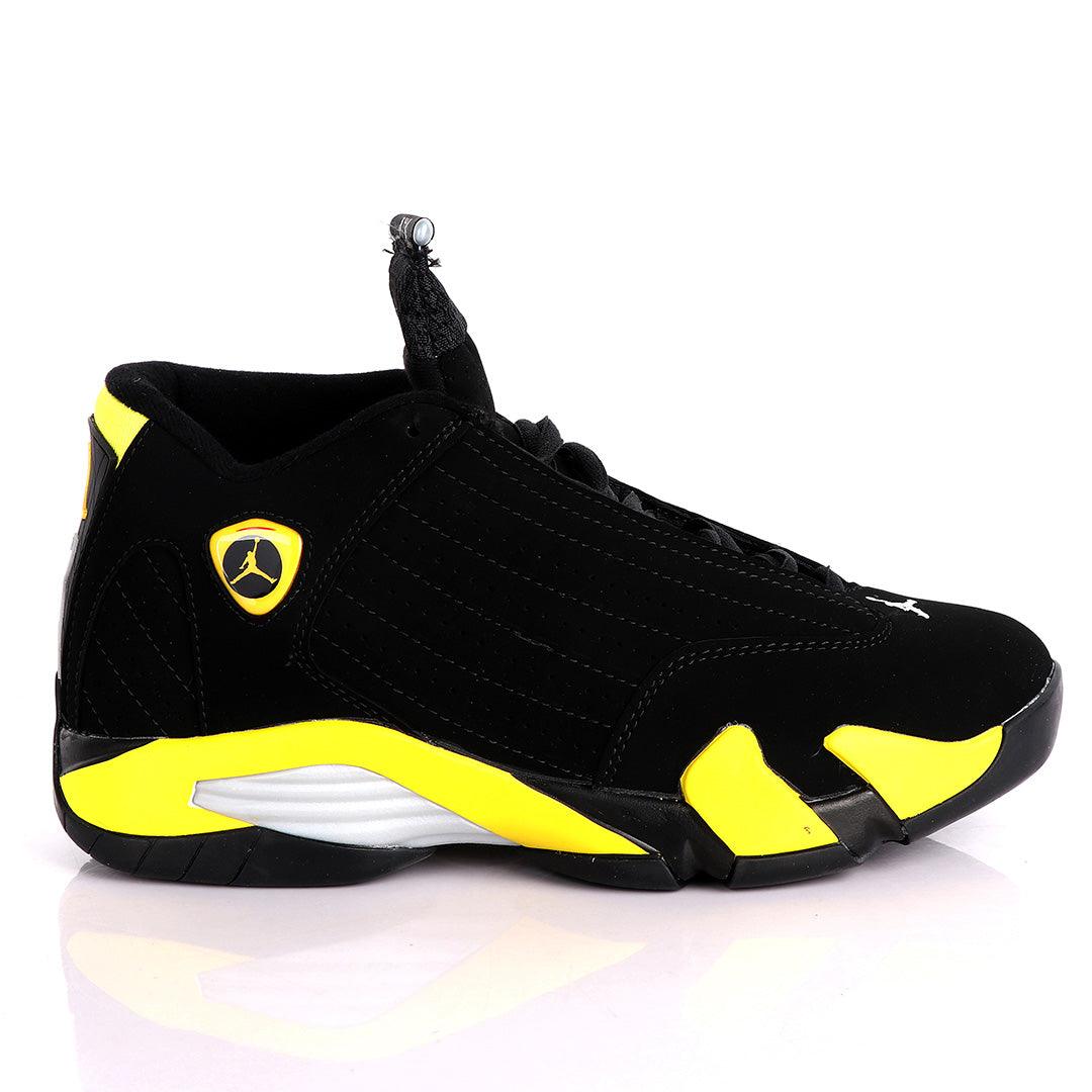 Air Jordan 14 Retro Black And Yellow Sneakers - Obeezi