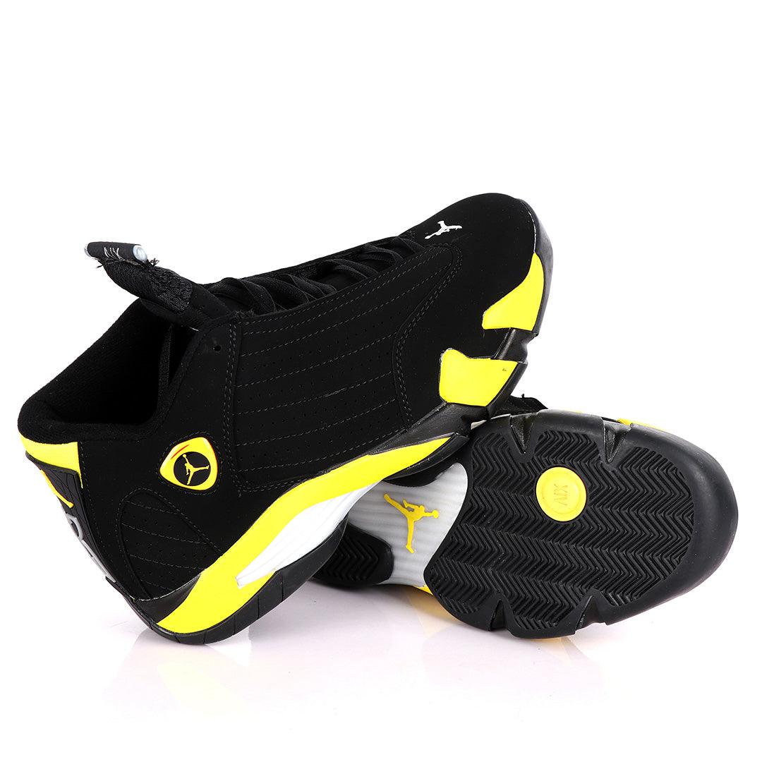 Air Jordan 14 Retro Black And Yellow Sneakers - Obeezi