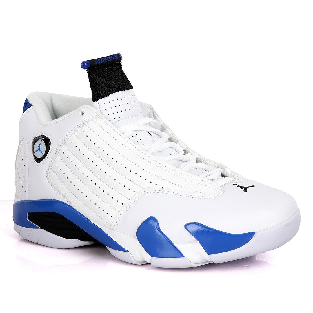 Air Jordan 14 Retro White And Blue Sneakers - Obeezi