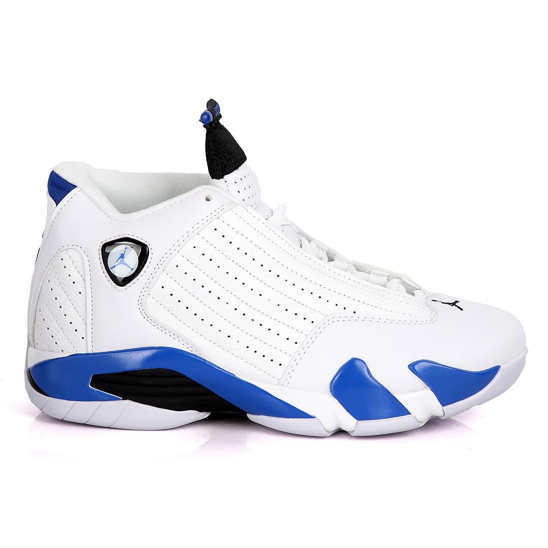 Air Jordan 14 Retro White And Blue Sneakers - Obeezi