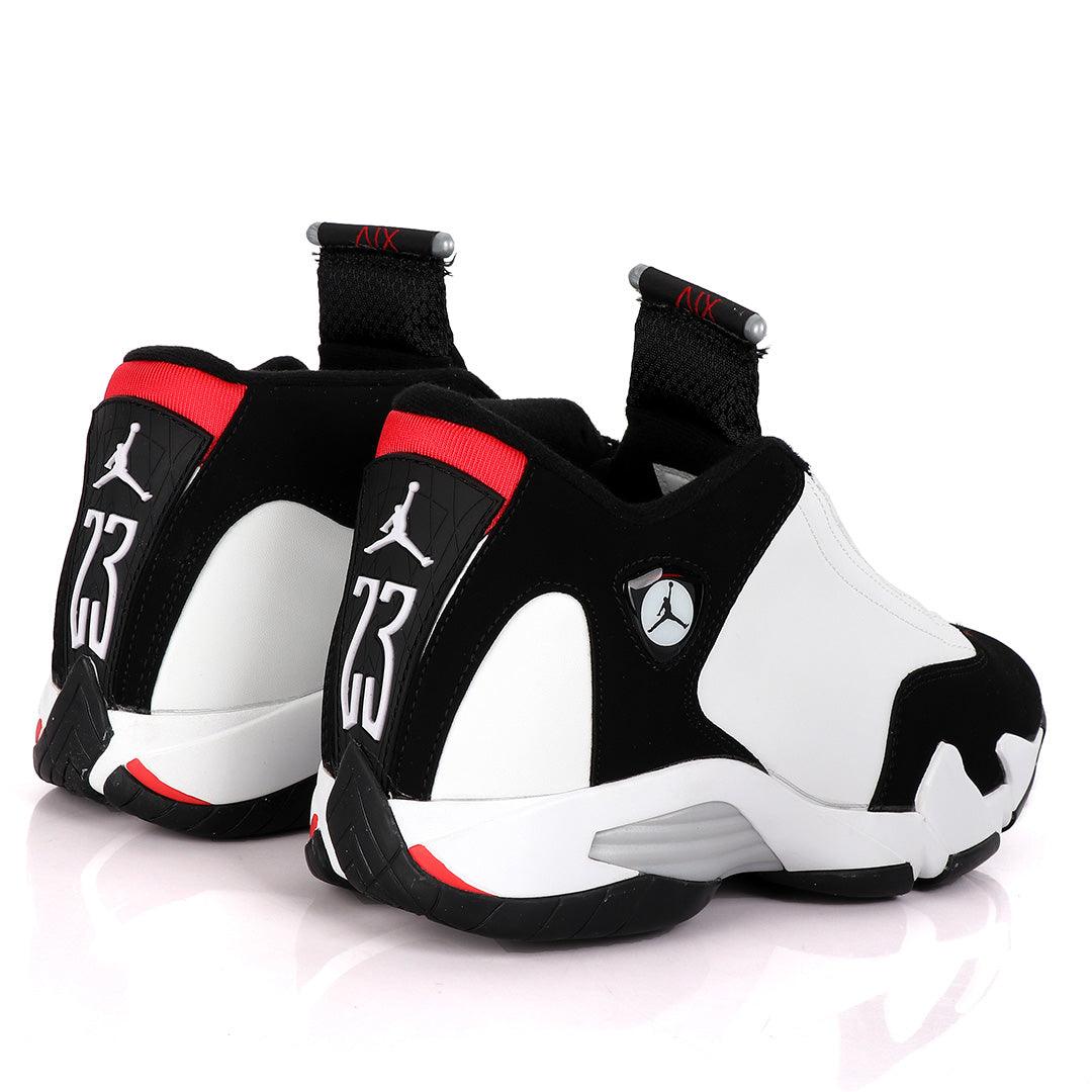 Air Jordan 14 Retro White, Black, Red Sneakers - Obeezi