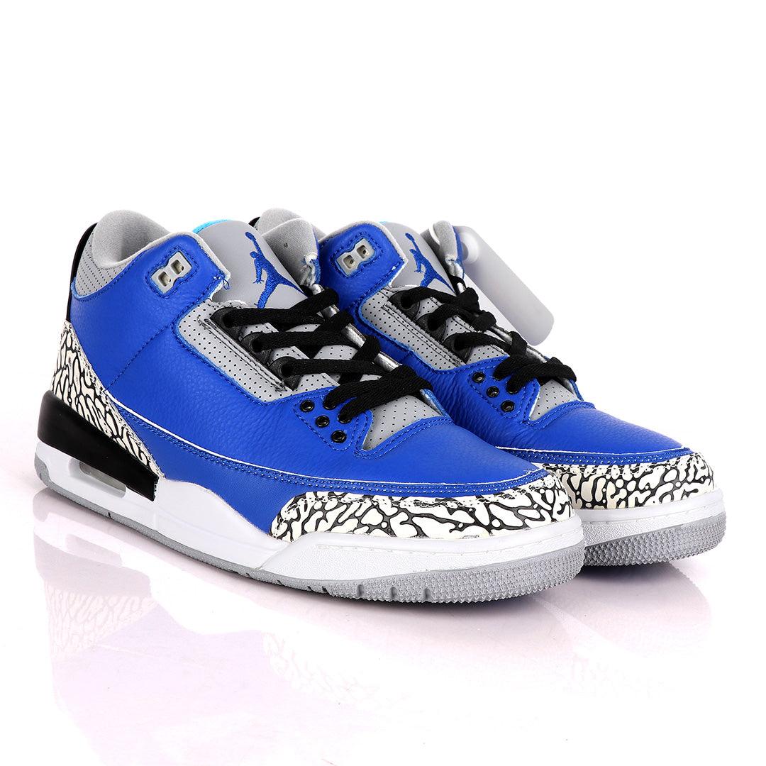 Air Jordan 3 Retro Tinker Varsity Royal Blue And Cement Grey Sneakers - Obeezi