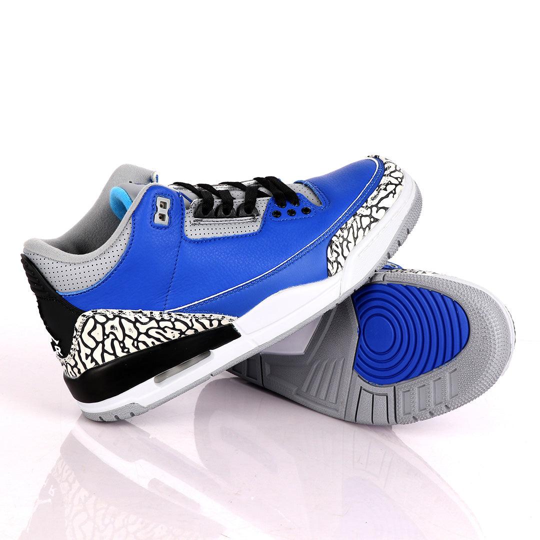 Air Jordan 3 Retro Tinker Varsity Royal Blue And Cement Grey Sneakers - Obeezi