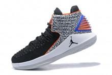 Air Jordan 32 Black Elephant Print/Blue-Orange Basketball Shoes - Obeezi