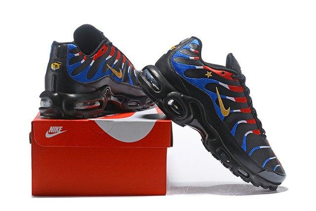 Air Max Plus Tn France Kylian Mbappe Black Blue Red Gold Men's Running Shoes - Obeezi