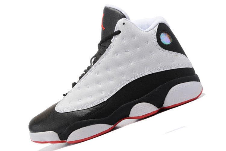 AJ 13 Retro Black and White Basketball Sneakers - Obeezi
