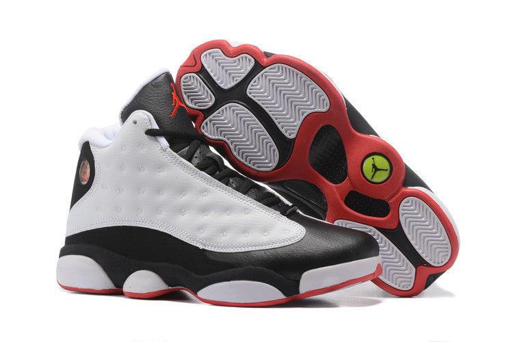 AJ 13 Retro Black and White Basketball Sneakers - Obeezi