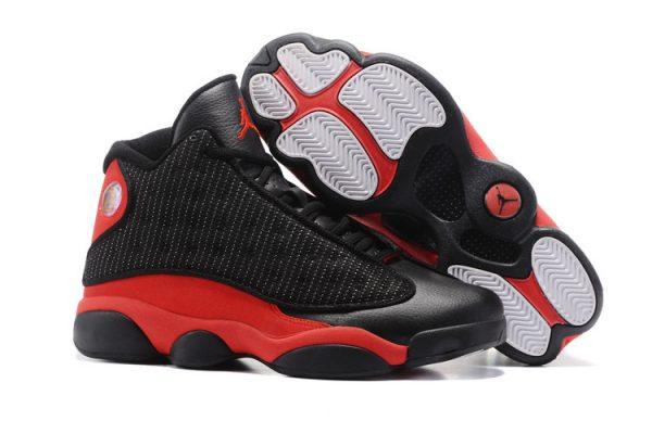 AJ 13 Retro Bred Black and Red Sneakers - Obeezi