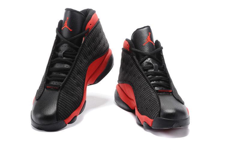 AJ 13 Retro Bred Black and Red Sneakers - Obeezi