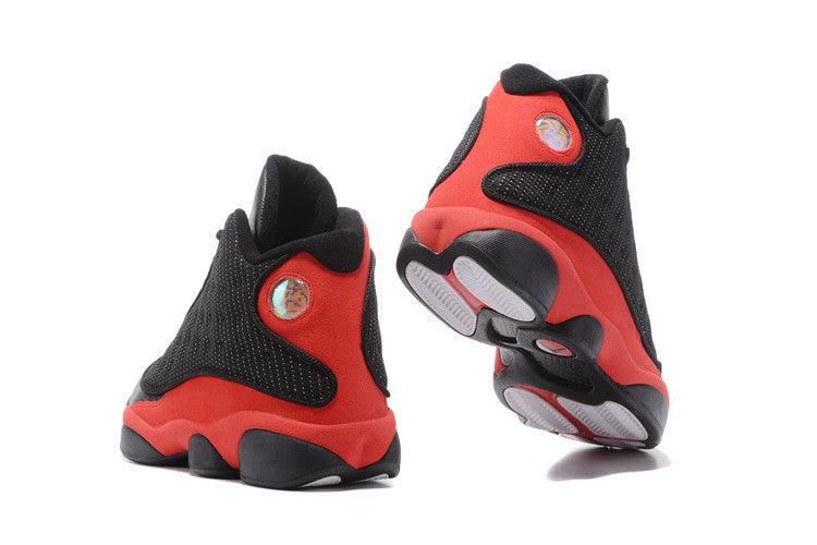 AJ 13 Retro Bred Black and Red Sneakers - Obeezi