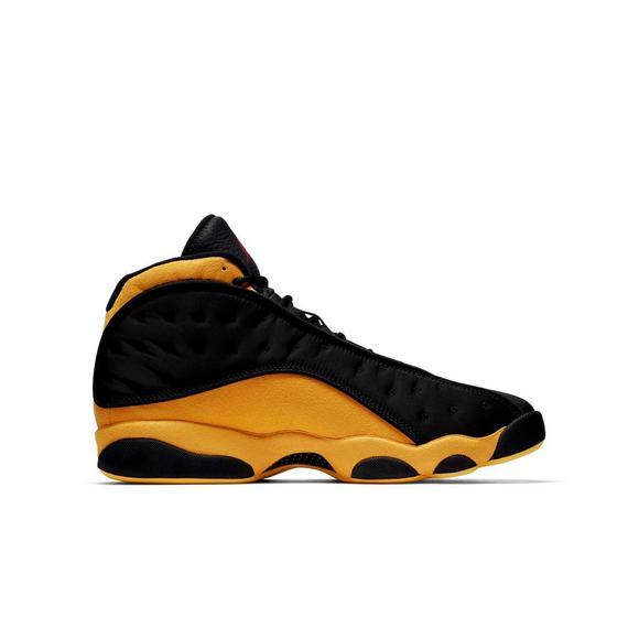 AJ 13 Retro Flint Black and Yellow Basketball Sneakers - Obeezi