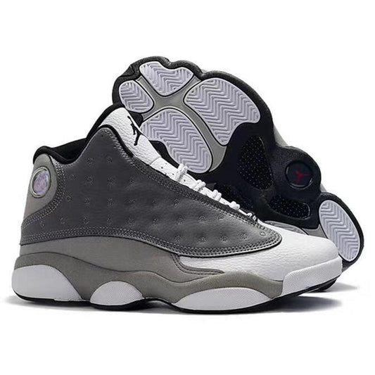 AJ 13 Retro Men's Basketball Sneakers White-Grey - Obeezi