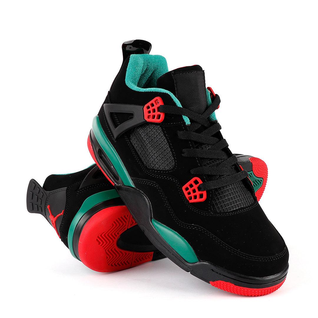 AJ 4 Retro Black/Green Noir-Vert Sneakers - Obeezi