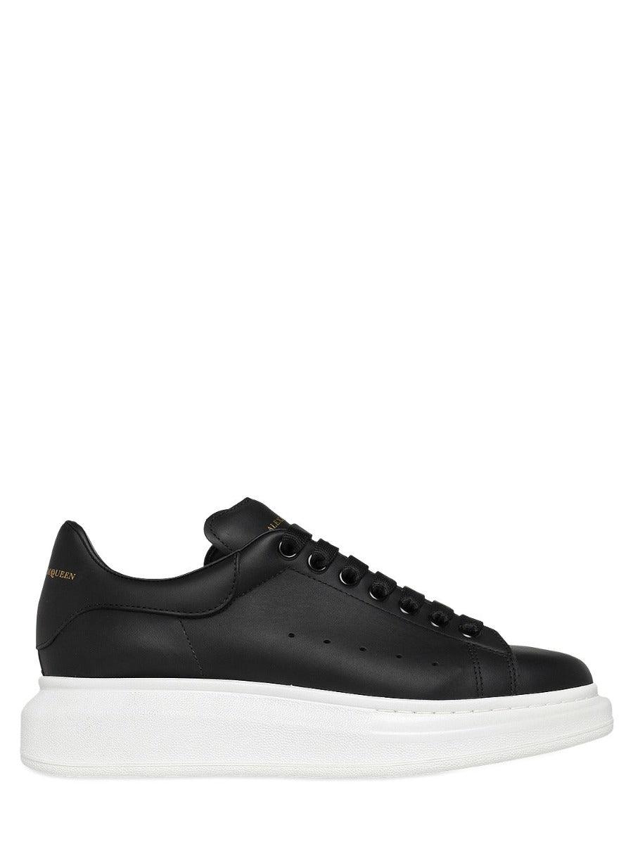 Alexander Mcqueen 45mm Leather Platform Black and White Sneakers - Obeezi