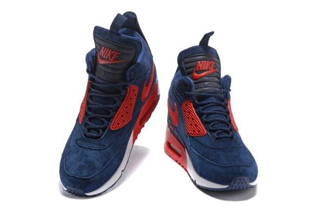 AM 90 Winter Sneakerboot Navy Blue Red - Obeezi