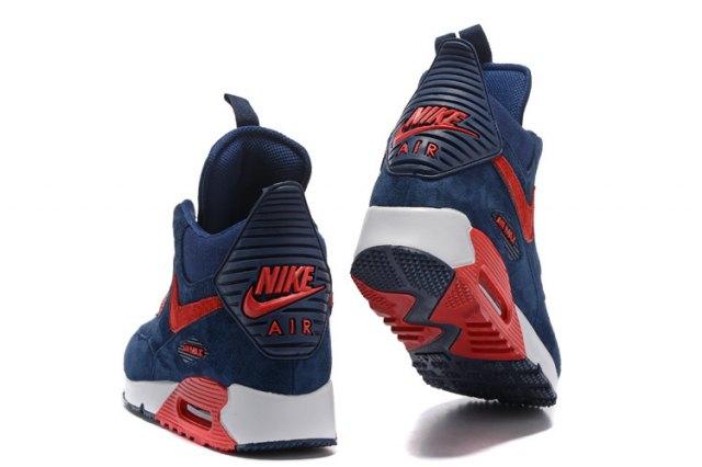 AM 90 Winter Sneakerboot Navy Blue Red - Obeezi