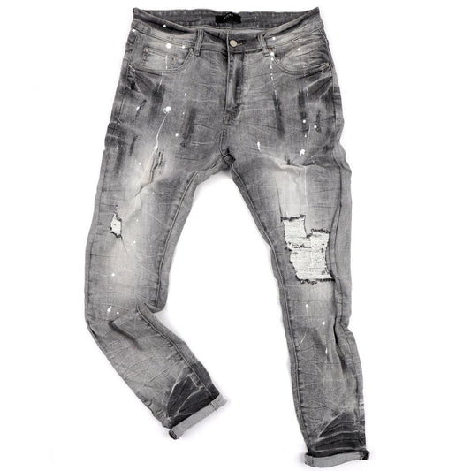 Ami Authentic Men's Ripped Jeans- Black - Obeezi.com