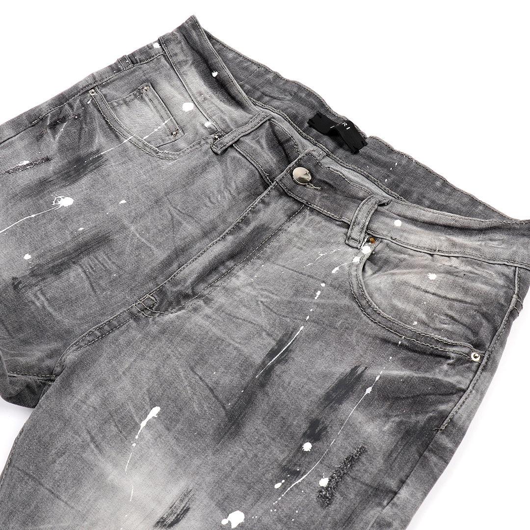 Ami Authentic Men's Ripped Jeans- Black - Obeezi.com