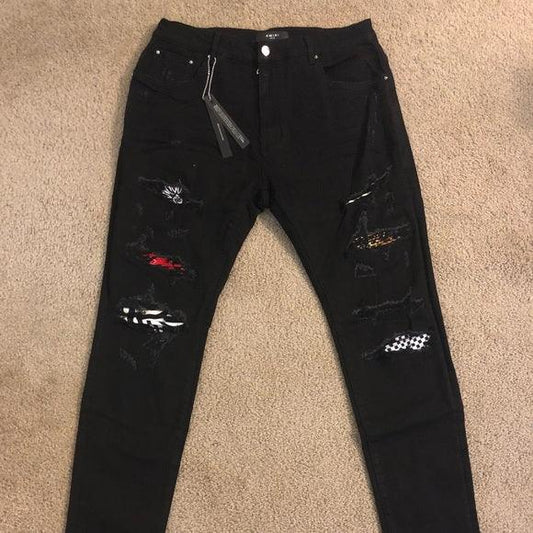 Amiri Men's Art Patch Poshmark Black Jean - Obeezi