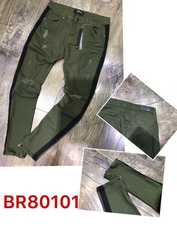 Amiri Slim-fit Ribbed Green Jeans Trouser - Obeezi