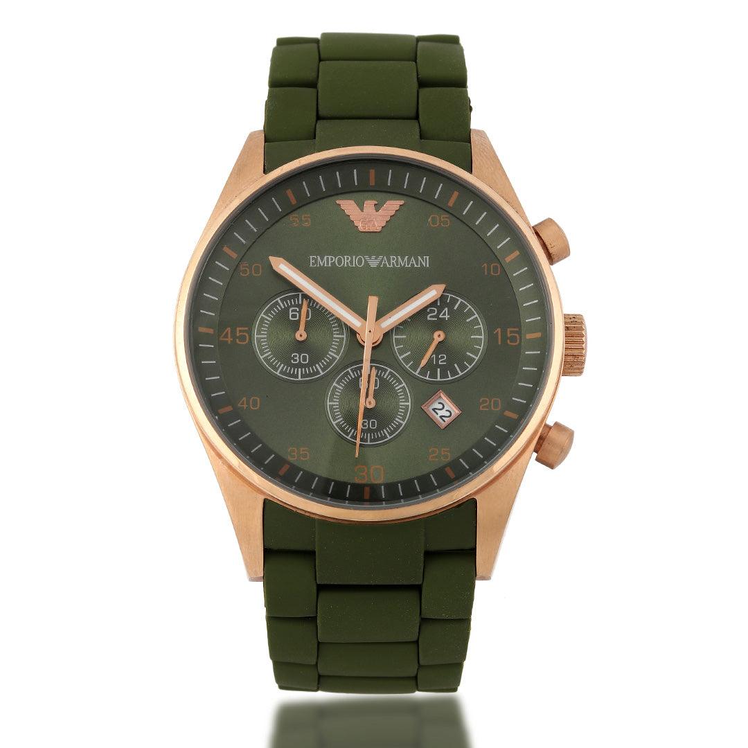 Analogue Silicon Army Green Wrist Watch - Obeezi.com