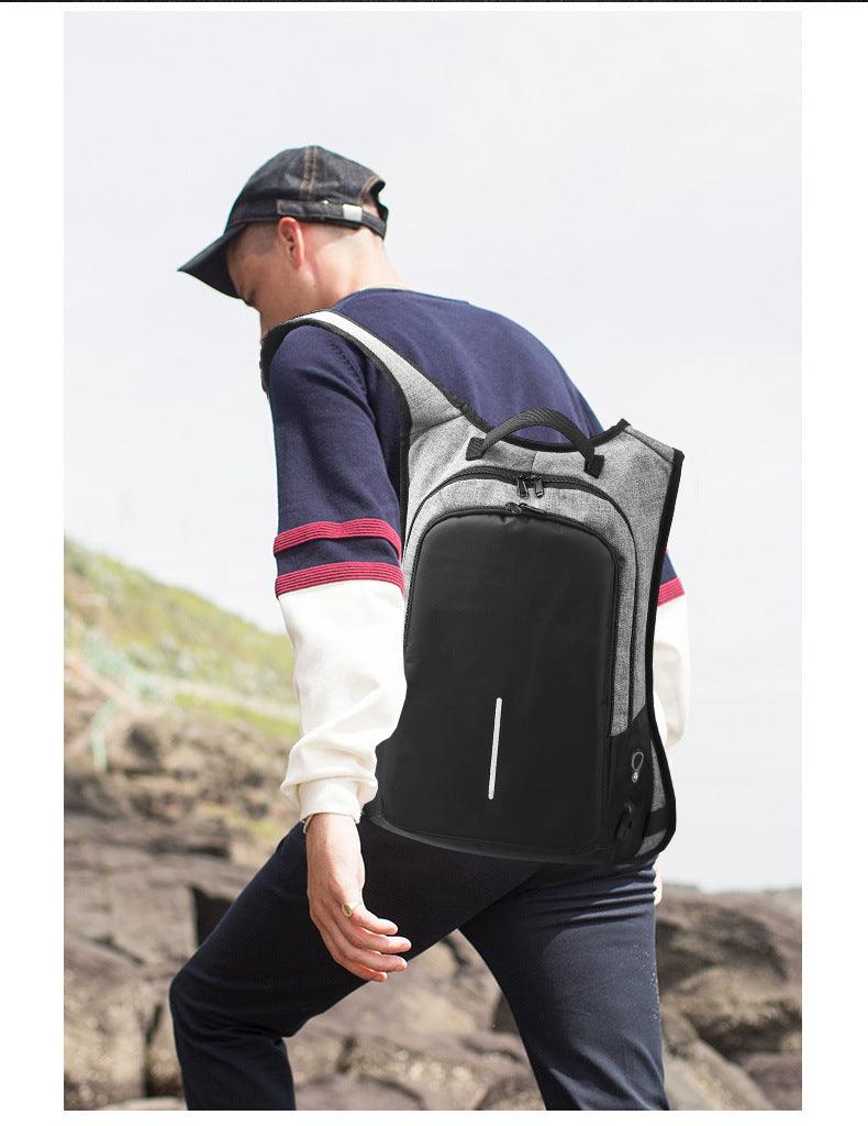 Anti-Theft College Backpack And Security Lock Black Bag - Obeezi.com