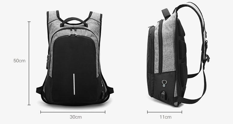 Anti-Theft College Backpack And Security Lock Blue Bag - Obeezi.com