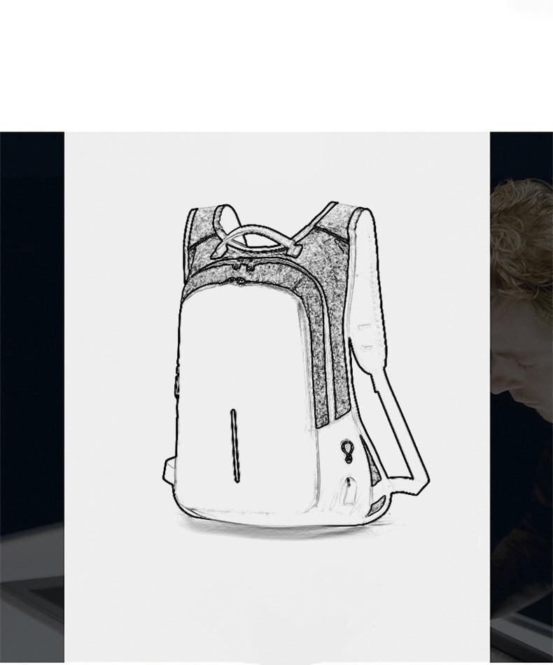 Anti-Theft College Backpack And Security Lock Grey Bag - Obeezi.com