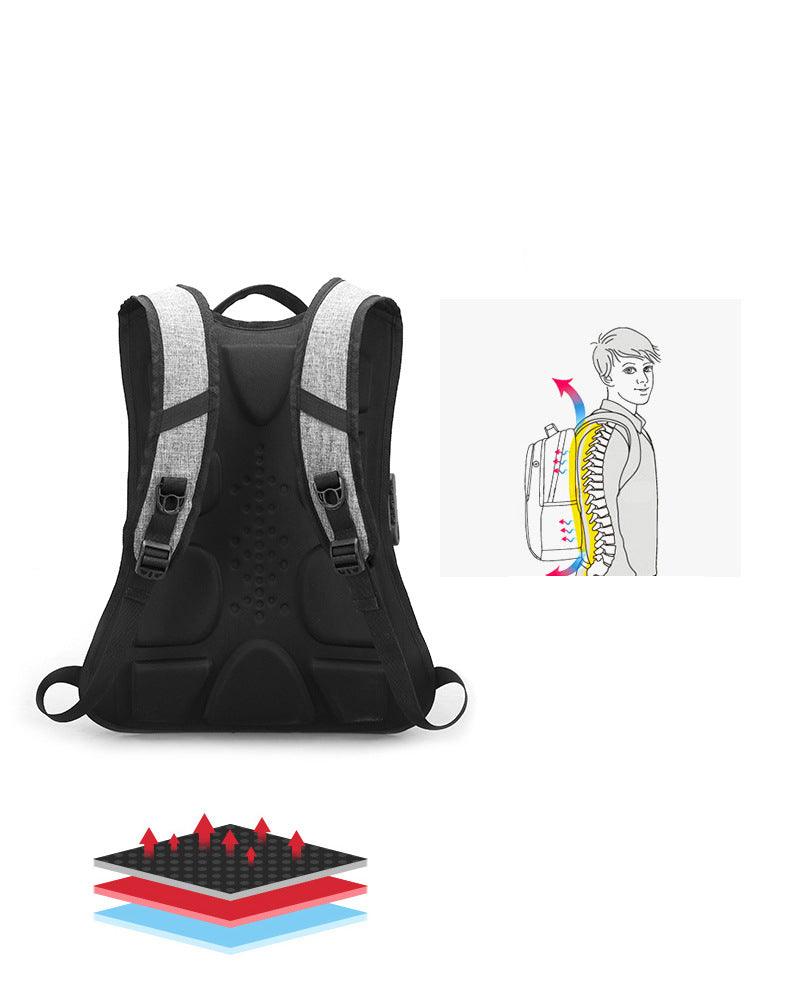 Anti-Theft College Backpack And Security Lock Grey Bag - Obeezi.com