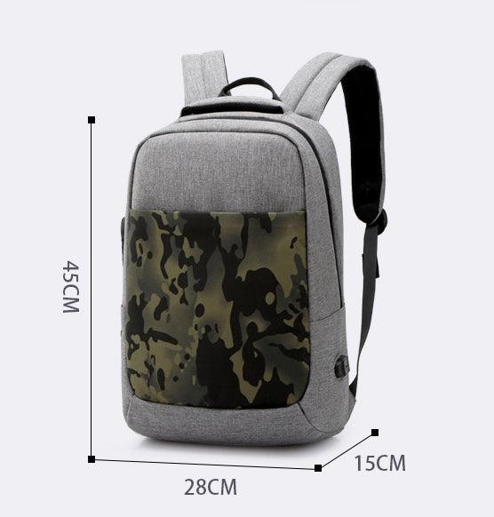 Anti Theft WaterProof Smart Camouflage BackPack with USB Port-Blue - Obeezi.com