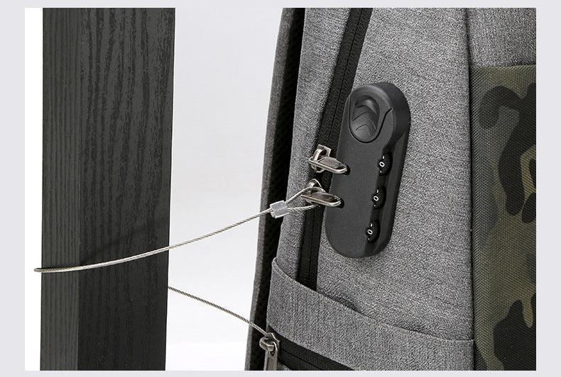 Anti Theft WaterProof Smart Camouflage BackPack with USB Port-Blue - Obeezi.com