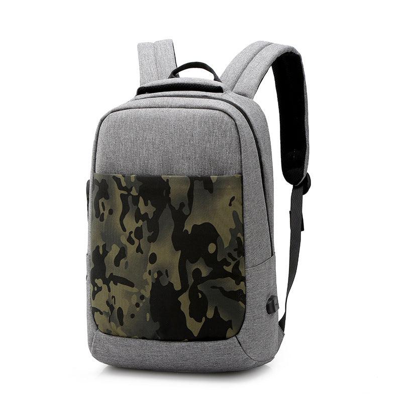 Anti Theft WaterProof Smart Camouflage BackPack with USB Port-Grey - Obeezi.com