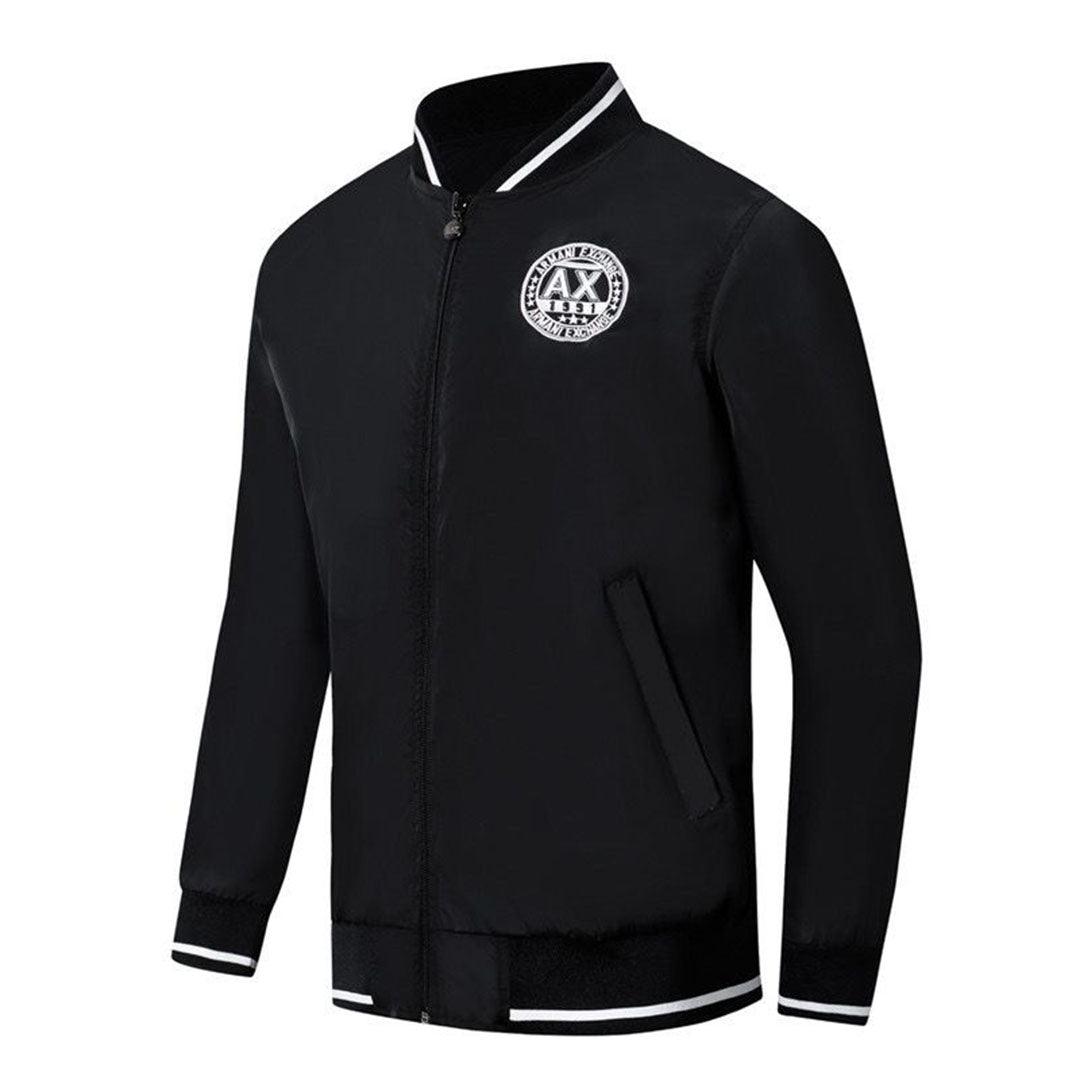 Armani Exchange Ax 1991 Logo Design Black Jacket Tracksuit - Obeezi