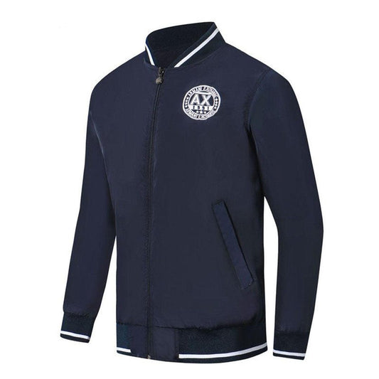 Armani Exchange Ax 1991 Logo Design Navy Blue Jacket Tracksuit - Obeezi