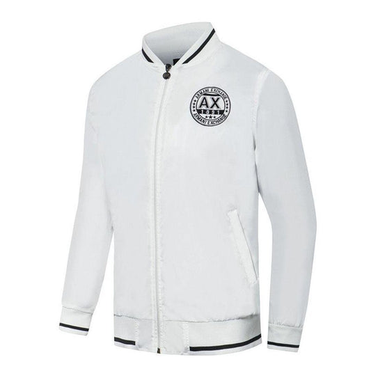 Armani Exchange Ax 1991 Logo Design White Jacket Tracksuit - Obeezi