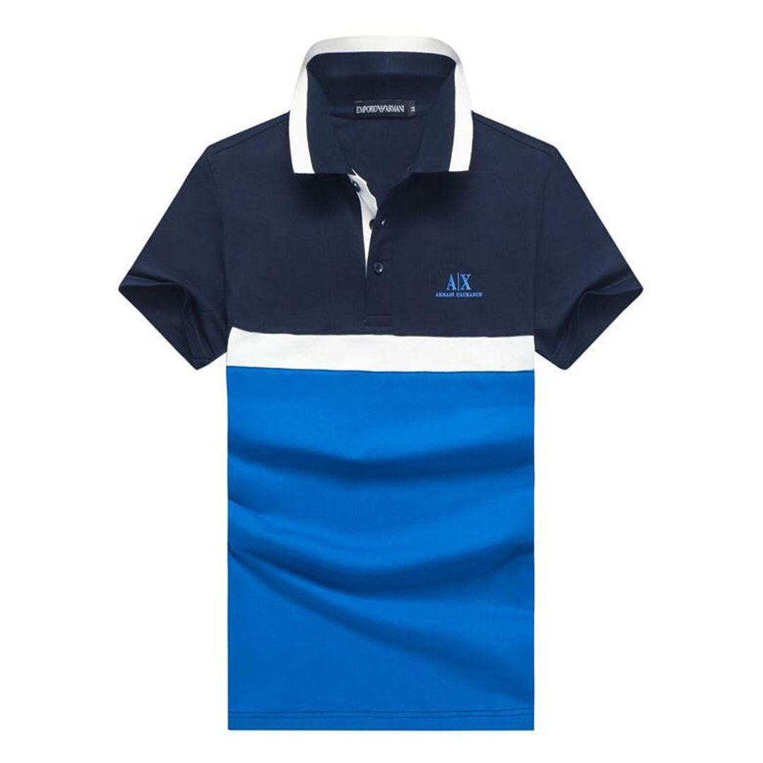 Armani Exchange Trio-Colored Polo Shirt With Dual Tipped Collar - Obeezi