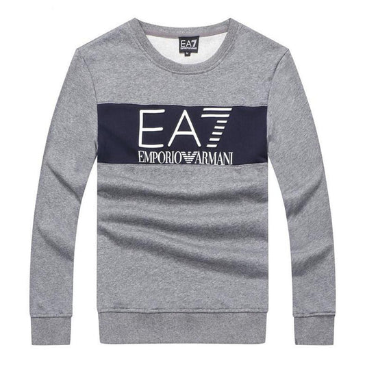 Armani Jeans Block Logo Men's Sweatshirt -Ash - Obeezi